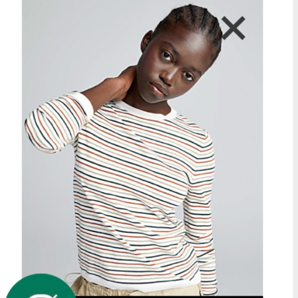 Simons Twik Multicolor Striped Long Sleeve Knit Tee
